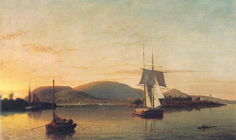 Fitz Hugh Lane Camden Mountains from the South Entrance to the Harbor Norge oil painting art